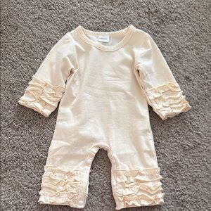 Cream Ruffle Baby Romper